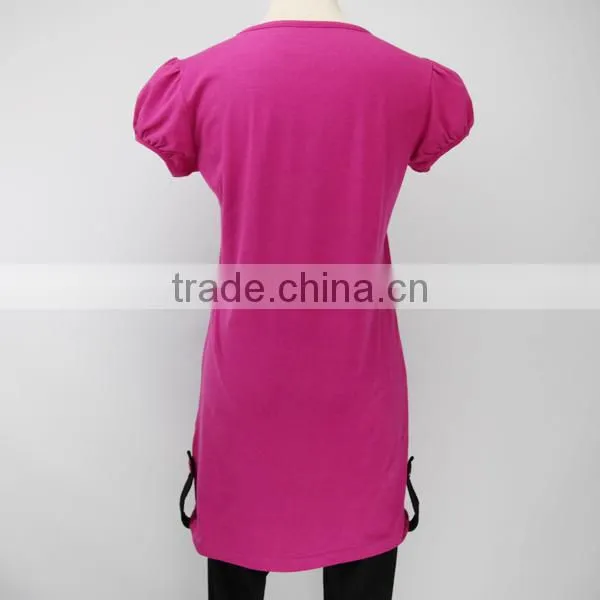 2016 new model lovely summer cheap custom woman extended t shirt