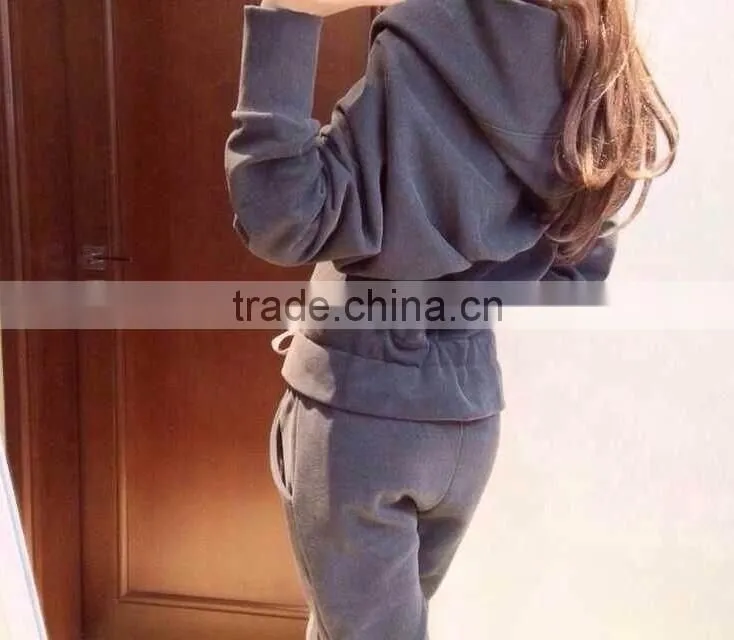 2016 new style long sleeve fashion hoodie ladies clothing sets 3pcs sweatshirt