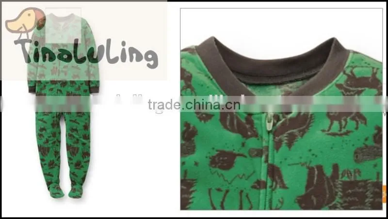 TinaLuLing 100% cotton Unisex Red Winter One piece Sleepwear Kids Footed Pajamas
