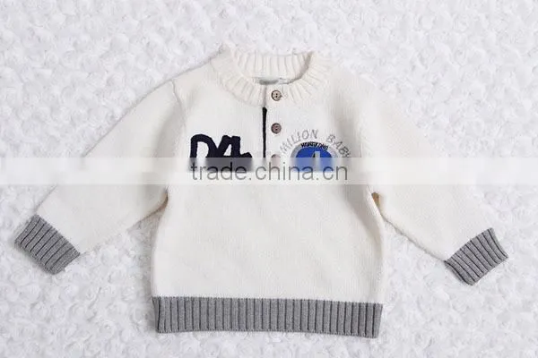 Round neck with buttons boys pullover sweater factory price
