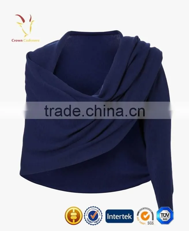 Navy Blue Wrap Poncho Shawl