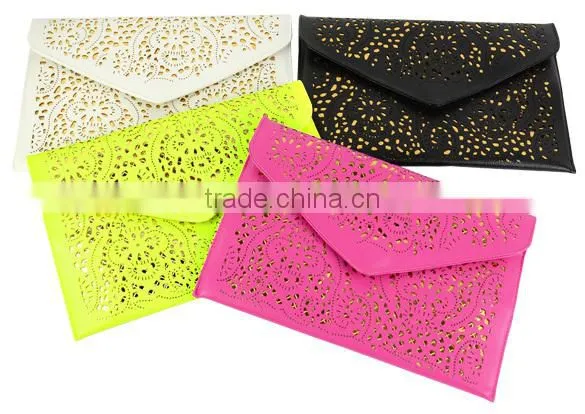Women's Vintage Hollow Out Envelope Clutch Shoulder Cross-body Bag 18493#