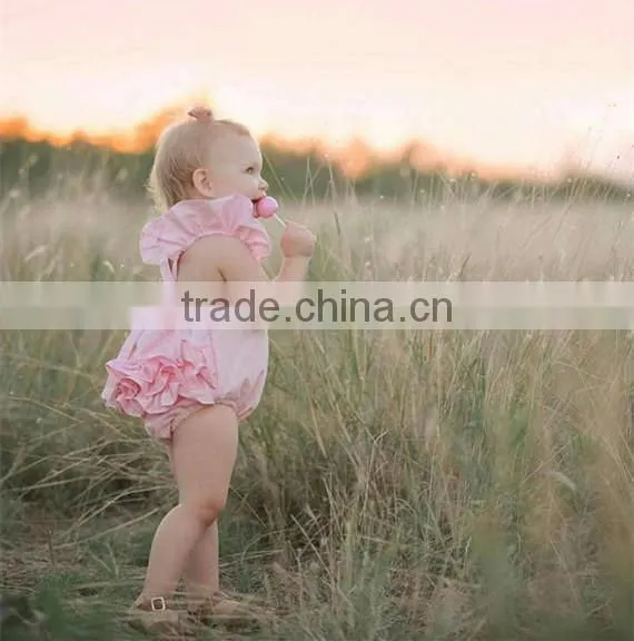 Baby Girl Romper Several Colors Ruffled Linen Fabric Baby Clothes Romper