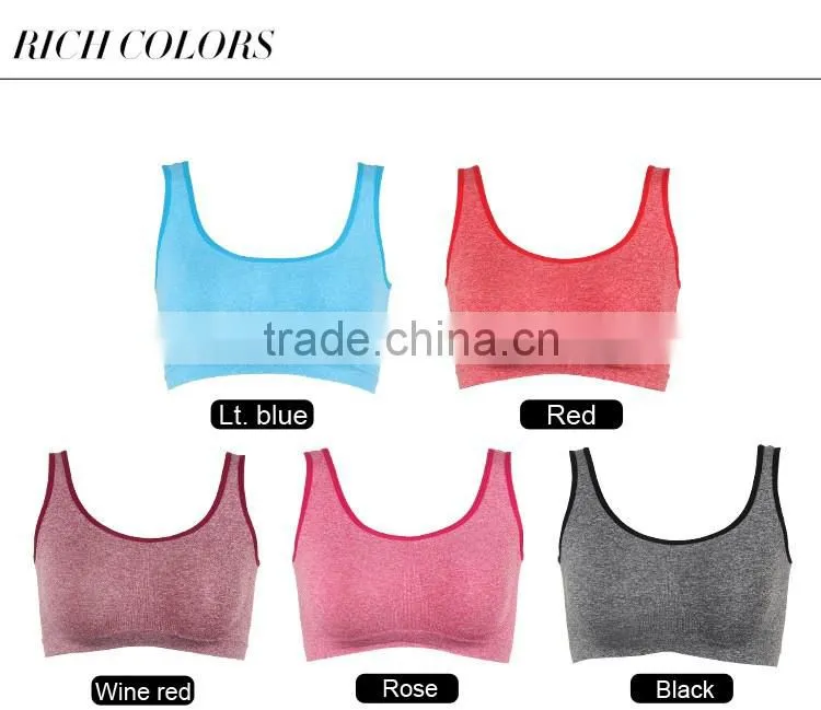 Latest style wireless women bra top seamless underwear fashion ladies fitness bra