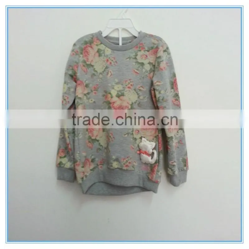 Children girls suits, girl's long sleeve cat decorating t shirt with girls pants skirt, girls skirt leggings
