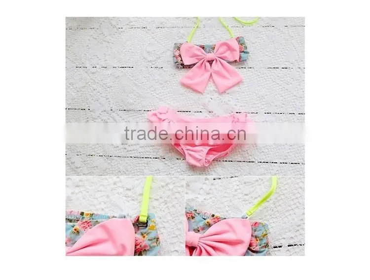 2016 Children swimsuit floral bikini girls swimwear three-piece floral bikini