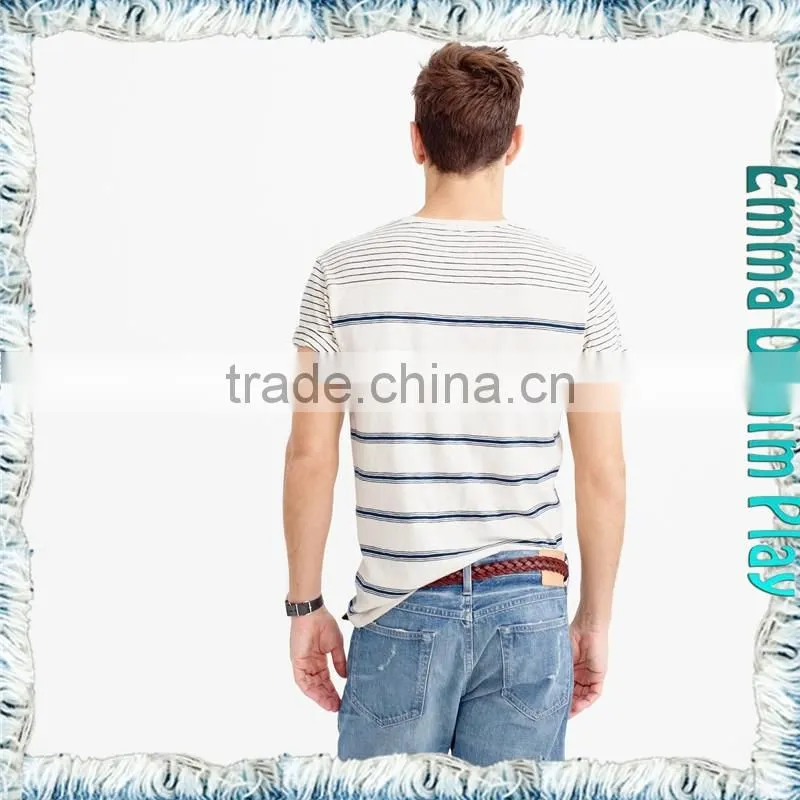 2017 Designer Mens Quality Striped Organic Cotton 0 Neck T Shirts