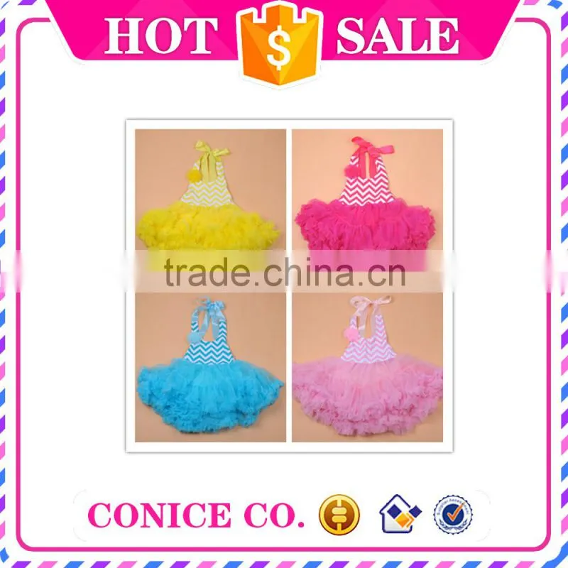 2015 New Design hot sale fashion bareback dress for American baby girls summer Tutu dress