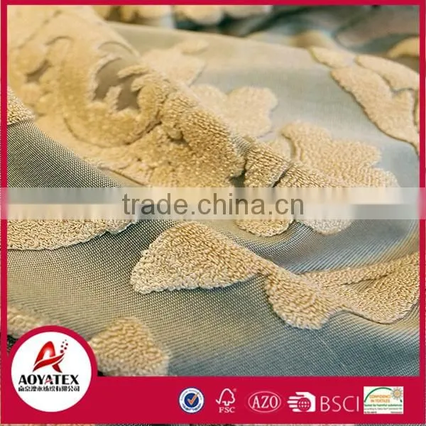100% polyester latest elegant flocking curtains for the living room