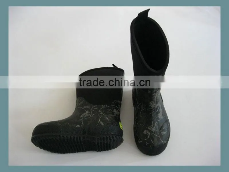 children's neoprene ankle high rubber rain boots
