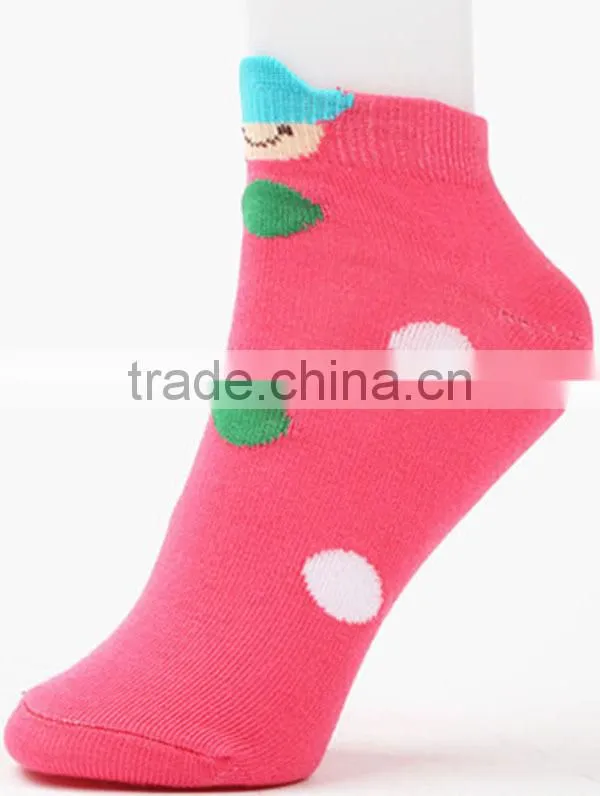 pretty polka dot smile style women cotton socks