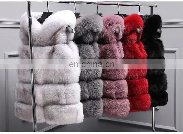 2015 New Design Genuine Fox Fur Short Vest Colorful / Fur Vest Fox