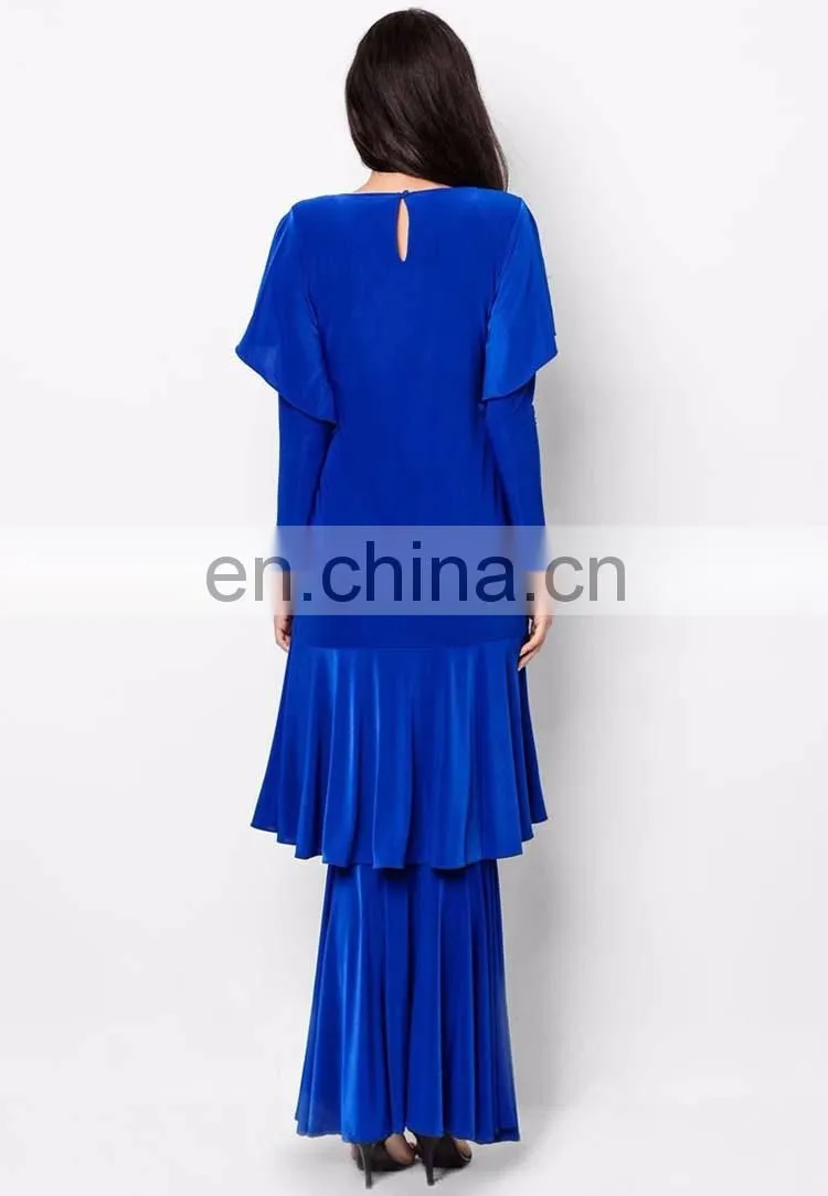 100% polyester beaded light blue wholesale price muslim dress
