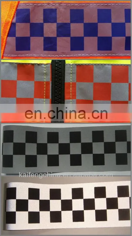 Sew On Reflection 10 CM Grey Tapes With Black Print on 100% Polyester
