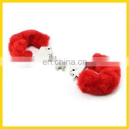2015 new style pink color plush handcuffs