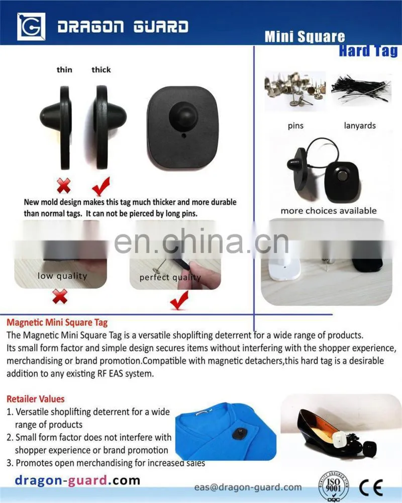 Dragon Guard Black&white 8.2MHz RF mini square eas tags