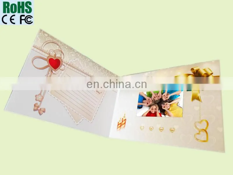 2.4/4.3/5/7inch tft lcd video player brochure/video greeting card