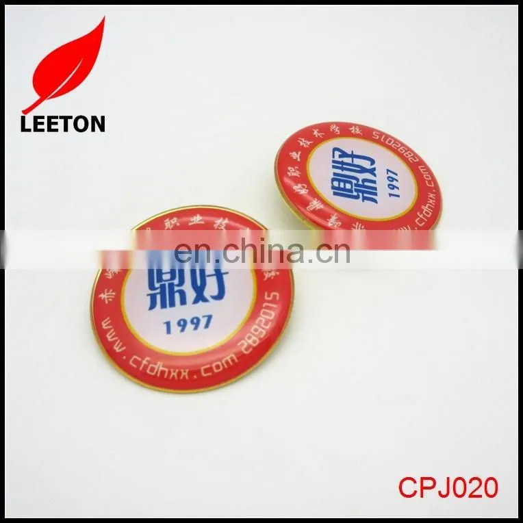 Cheap round name tag with pin