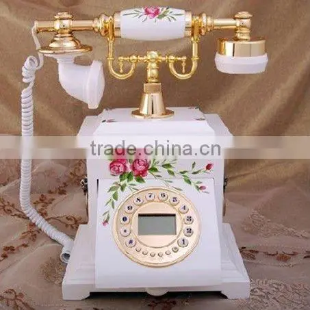 corded desk antique wooden telephone