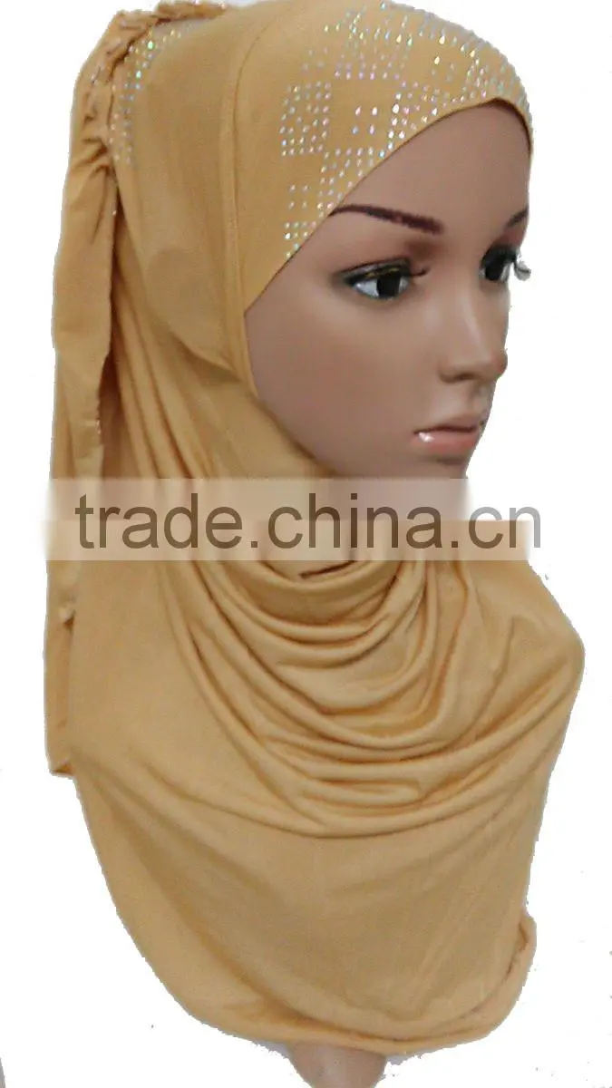 Latest popular simple beading one piece 70cm LONG fashion MUSLIM HIJAB