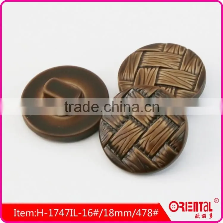 imitation leather plastic coat button in brown