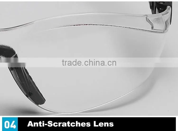Factory wholesale clear PC lens goggle dustproof eye safety protection glasses