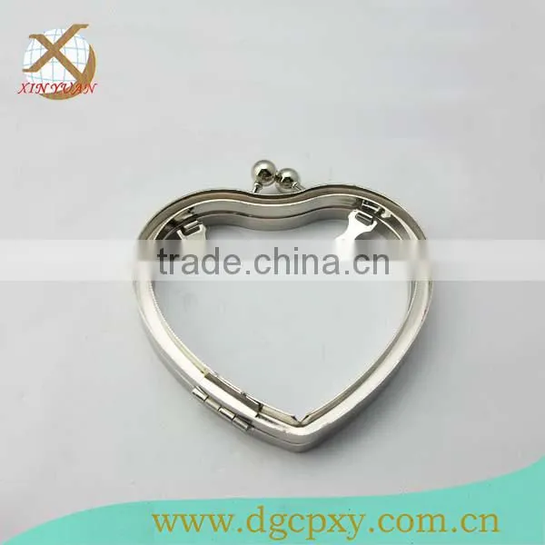 NEW ! Beautiful Heart-shape clutch box metal frame with various clour