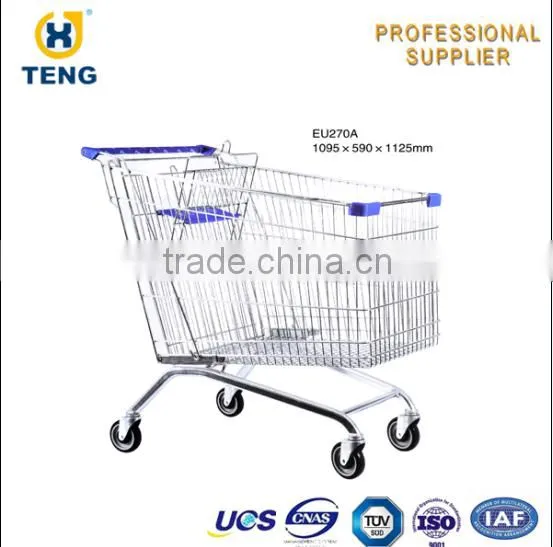 EU style high capacity 270L unfolding steel shoping trolley