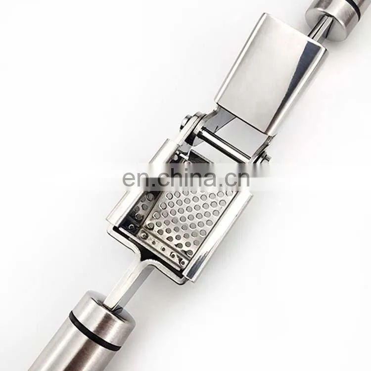 Custom Logo Amazon Online Shopping Kitchen Accessories Manual Stainless steel Garlic Press Crusher Mincer With Peeler And Brush