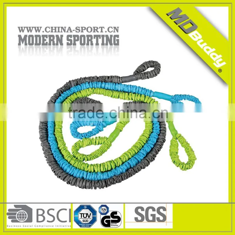 Bodybuilding fitness resistance tube with safety sleeves