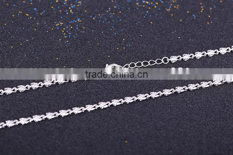 new arrivals funky flat wristed chain rhodium plated fashion necklace jewellery