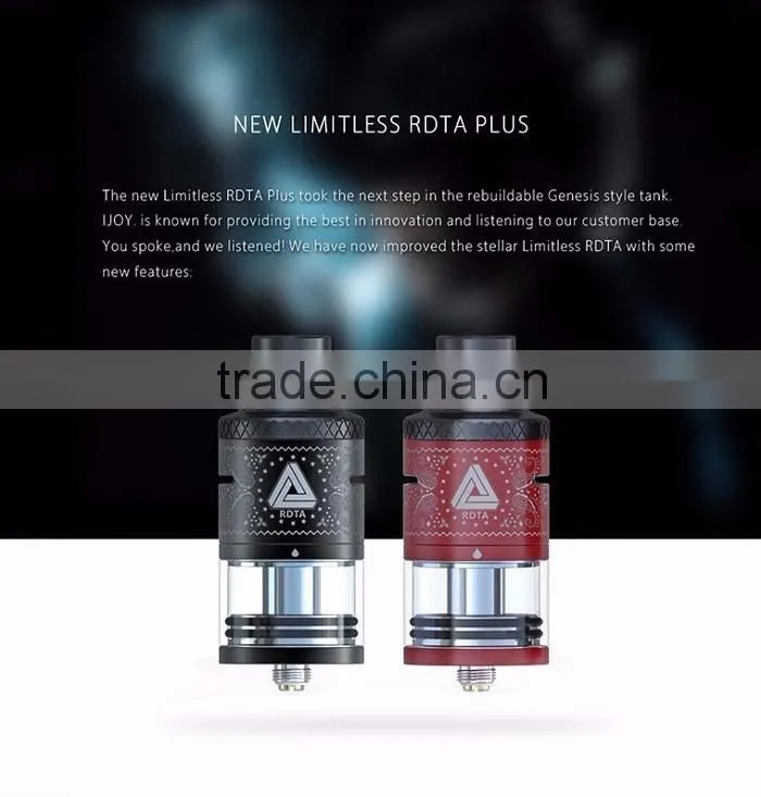 Alibaba Express Huge Capacity 25mm Double Decks IJOY Limitless RDTA Plus Tank Black