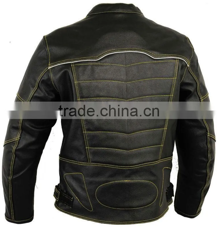 Leather motorbike jackets Men's Armored Leather Motorcycle Jacket