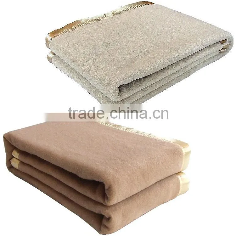Super soft plain dyed coral fleece blanket