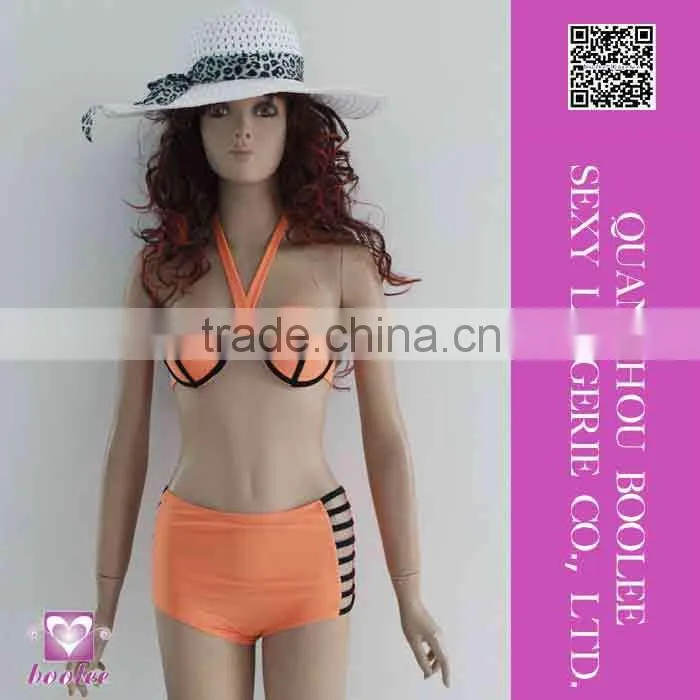 Top Sale Green Halter Push Up Sexy bikini set Two piece swimsuit for women