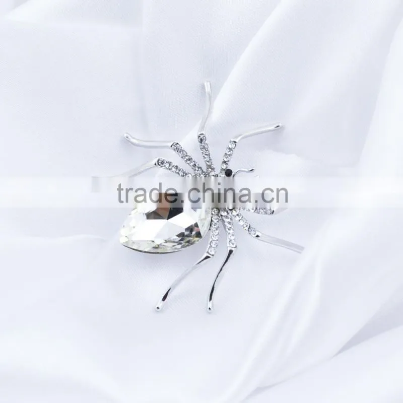 Transparent crystal brooch rhinstone silver animal spider brooch fashion brooch
