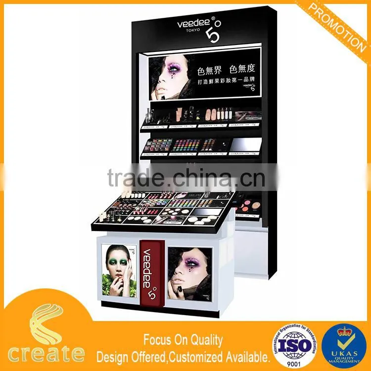 2016 new retail wooden cosmetic & skin care product display rack