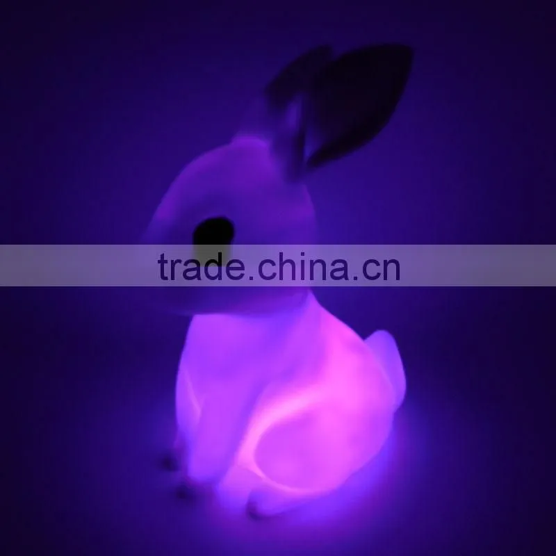 New Design Electronic Led Flashing Toy PVC Soft Rabbit For Promotion Gift