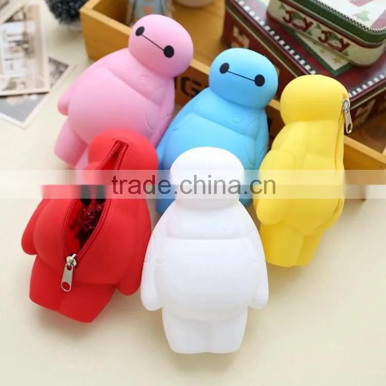 2015 Cute pencil pouches/silicone rubber pencil pouche for Christ mas Eve