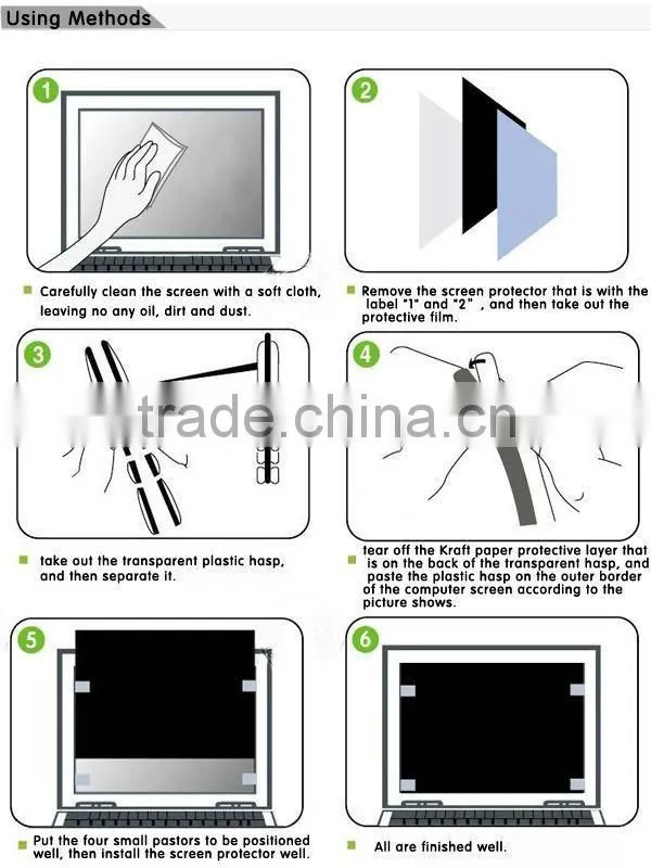 Factory direct OEM best quality bubble free cheapest price computer screen privacy film protector for laptop