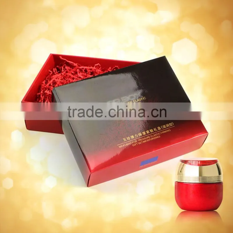 Custom design paper printed gold foil hot stamping packaging for cosmetic