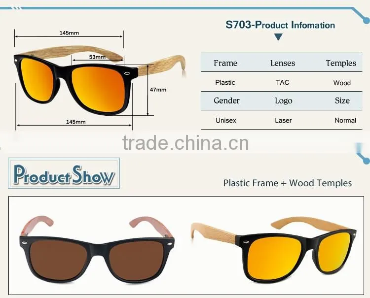 Custom Wood Sunglasses Customized Glasses Wooden Bamboo Logo CE FDA