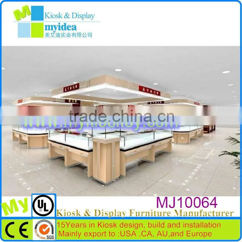 High end glass display/led glass display/Modern style jewelry glass display showcase for sale