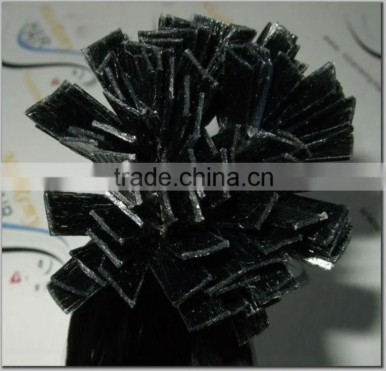 Wholesale 100% human keratin hair silky straight flat tip hair extension