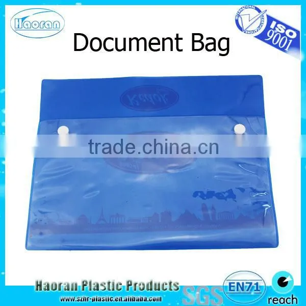 Clear plastic envelop button bag