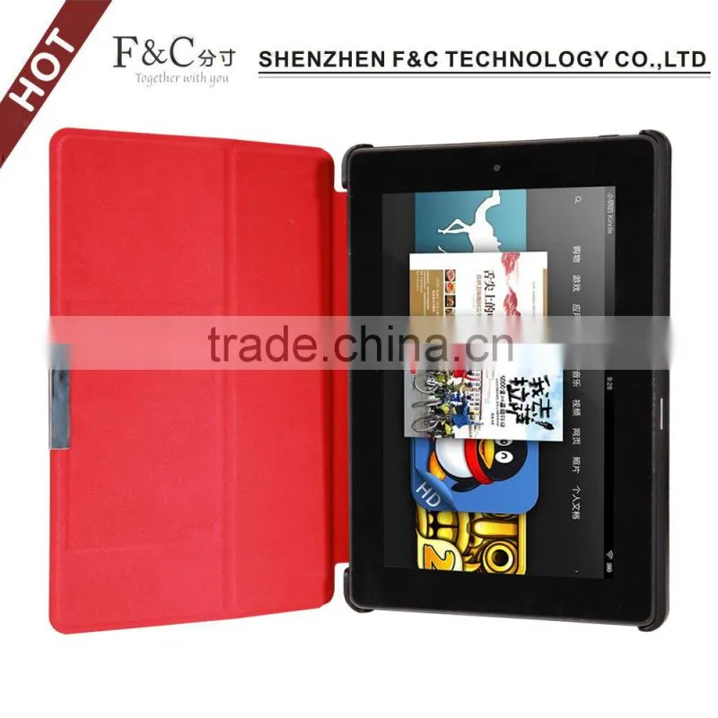 For 2014 Amazon Kindle Fire HD 7'' slim pu leather case with stand