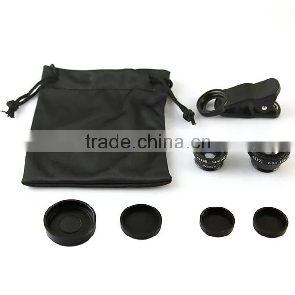 LQ- 001 3 IN 1 Fish Eye, Macro, Wide Range Universal Clip Photo Lens For Smart Phones, Tablet PC,LapTop.