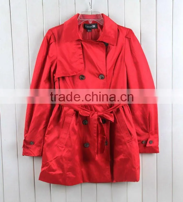 Casual ladies long wind coat /jacket windbreak SO