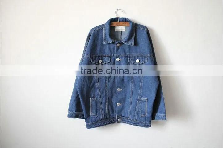 2014 new European and American women's long sleeve varsity jacket denim shirt women denim coat,hot!