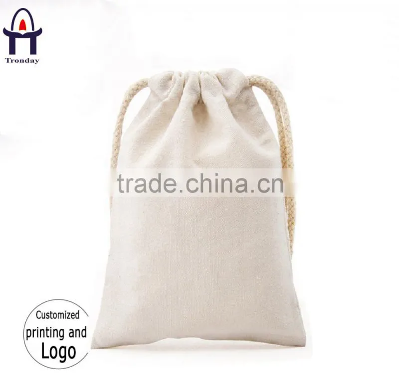 Organic cotton drawstring bag for storage small drawstring gift bag